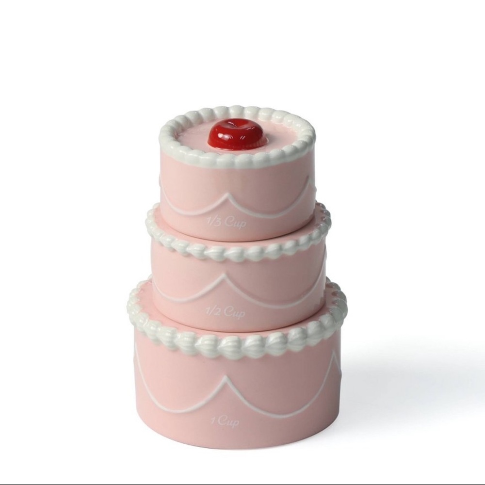 New! Pink Cake Ceramic Measuring Cups by Target Bullseye Playground